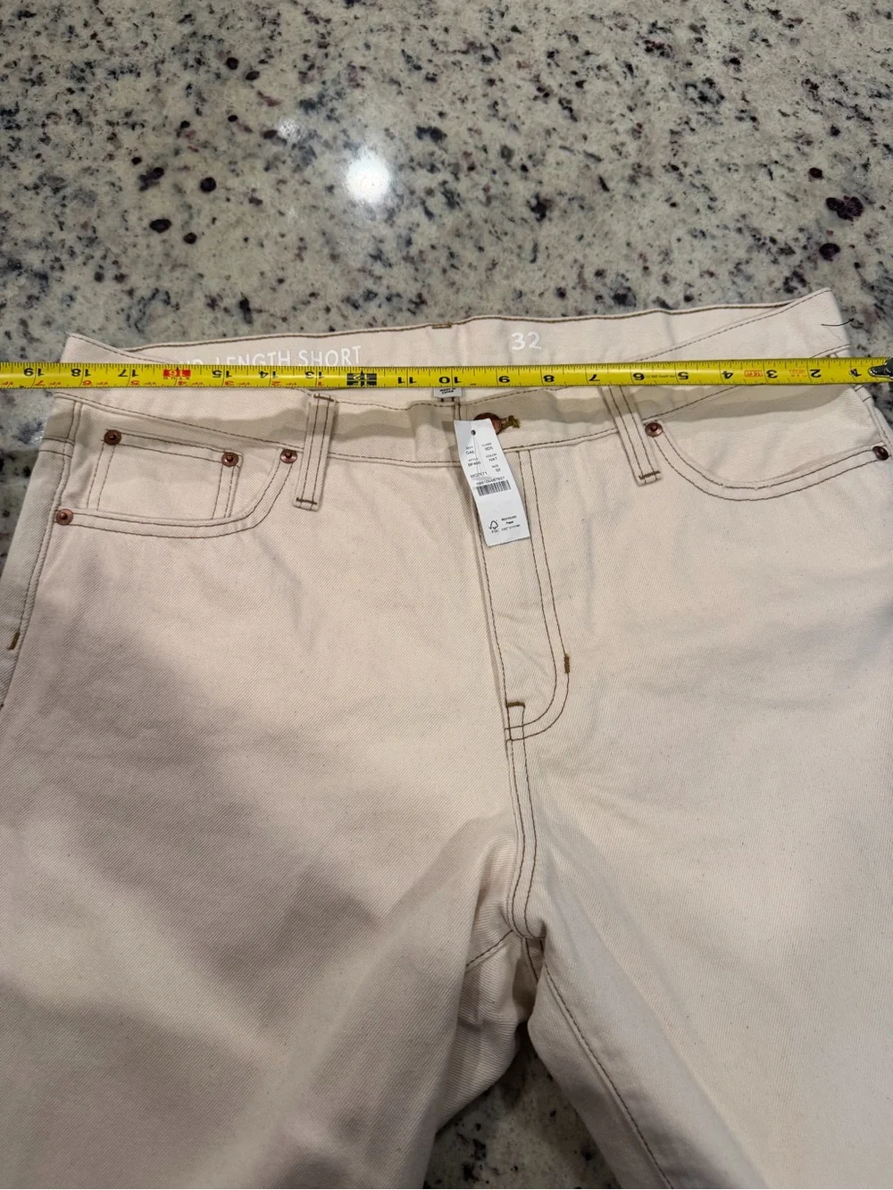 J. Crew Cream High-Rise Denim Shorts
